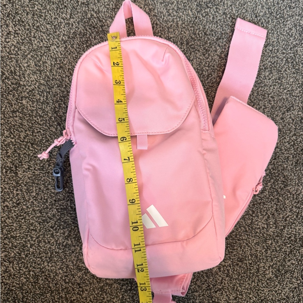 ADIDAS Mini Pink Sling Backpack Adjustable Strap - Picture 5 of 7